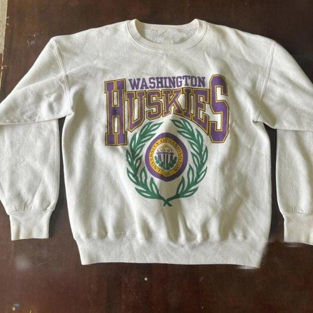 University Of Washington Logo Sweater, Ncaa Huskies Sweatshirt, Unisex Sweater